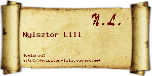 Nyisztor Lili névjegykártya