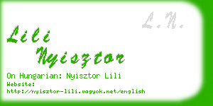lili nyisztor business card